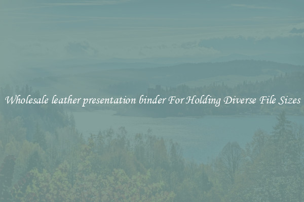 Wholesale leather presentation binder For Holding Diverse File Sizes