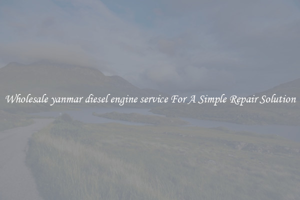 Wholesale yanmar diesel engine service For A Simple Repair Solution