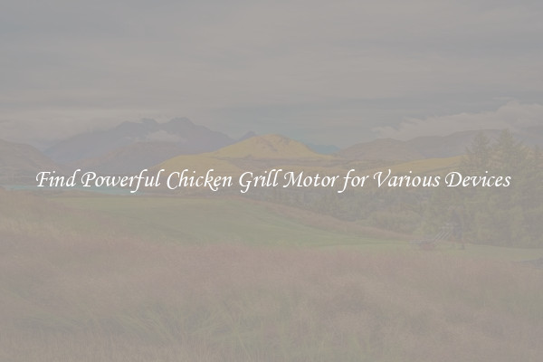 Find Powerful Chicken Grill Motor for Various Devices