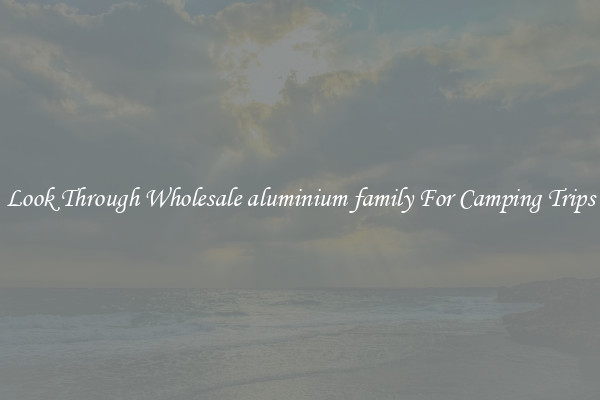 Look Through Wholesale aluminium family For Camping Trips