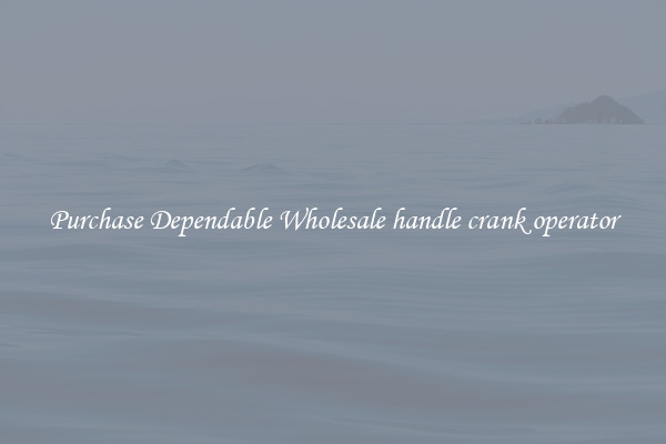 Purchase Dependable Wholesale handle crank operator